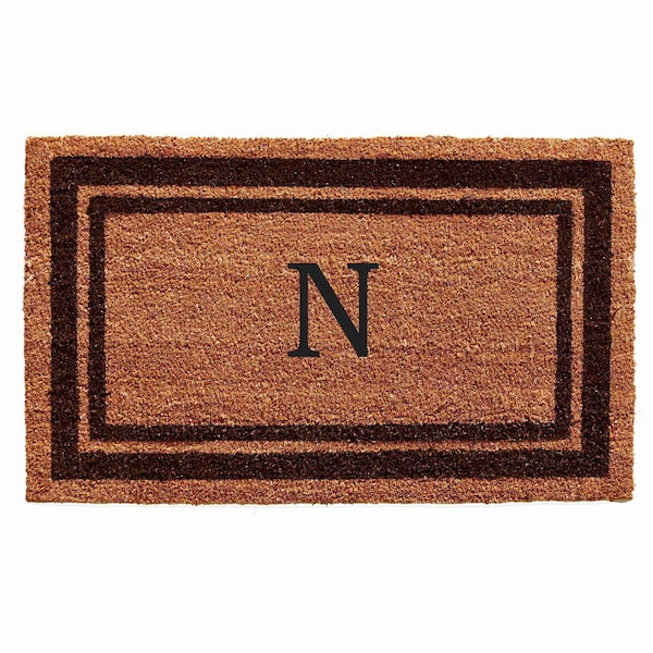 Calloway Mills Monogram Door Mat, Natural, Brown, 24 in W x 36 in L 152982436N - main
